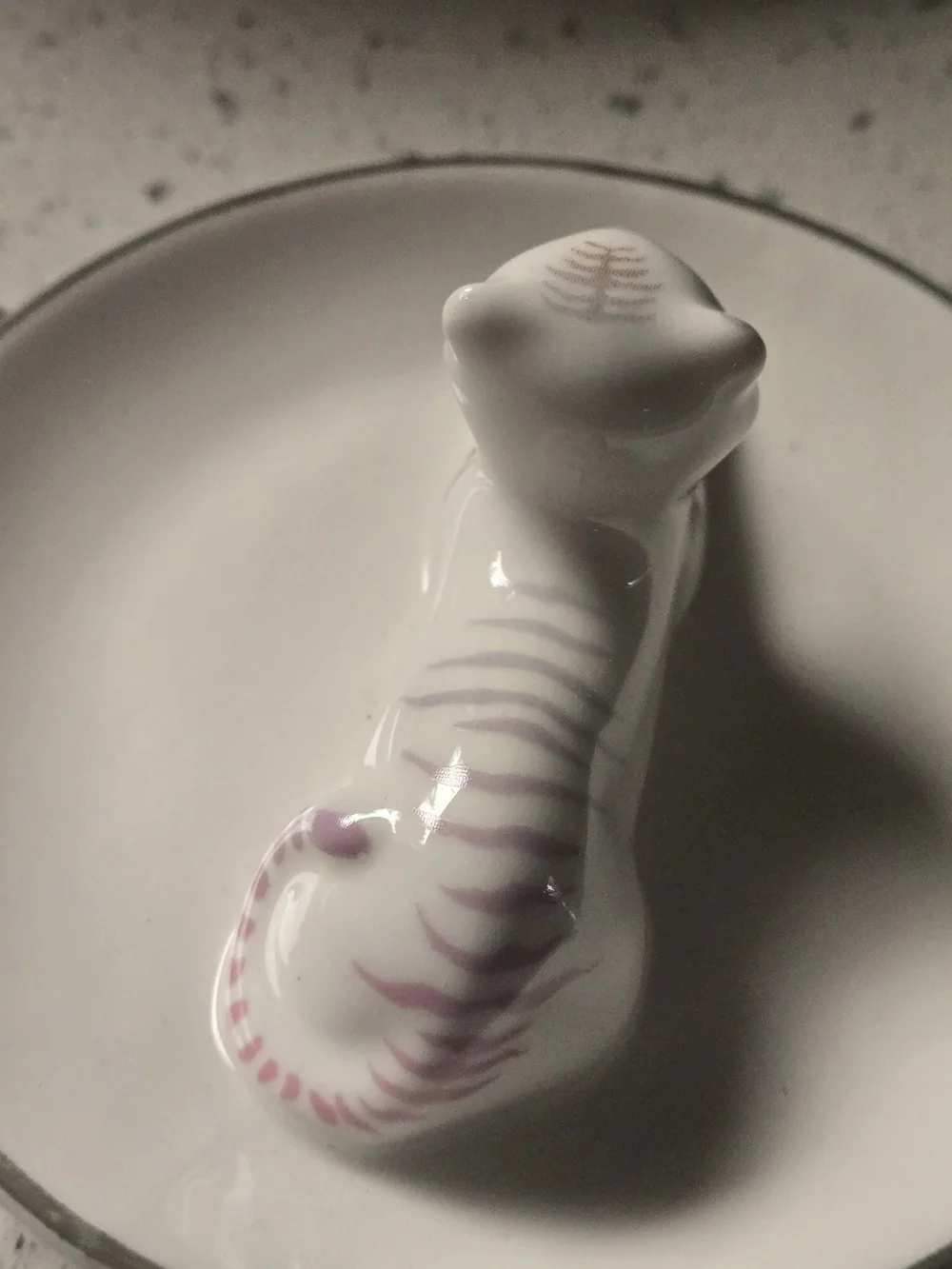 White Ceramic Cat Jewelry Dish